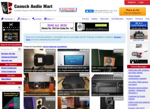 How canuckaudiomart.com looks like on a tablet such as an iPad.