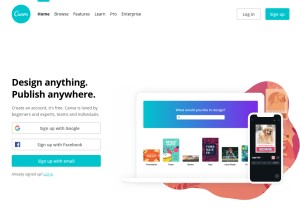 How canva.com looks like on a tablet such as an iPad.