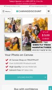 How canvasdiscount.com looks like on a mobile device such as an iPhone.
