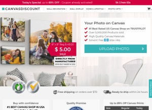How canvasdiscount.com looks like on a tablet such as an iPad.