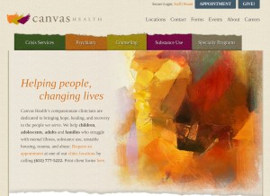 How canvashealth.org looks like on a tablet such as an iPad.