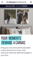 How canvasondemand.com looks like on a mobile device such as an iPhone.