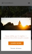 How canyonranch.com looks like on a mobile device such as an iPhone.