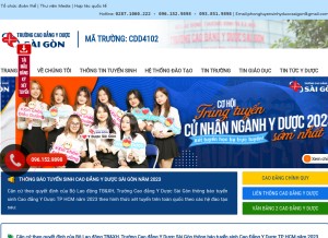 How caodangyduochcm.vn looks like on a tablet such as an iPad.