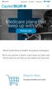 How capbluecross.com looks like on a mobile device such as an iPhone.