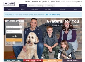 How capcomfcu.org looks like on a tablet such as an iPad.