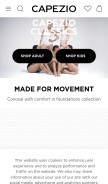 How capezio.eu looks like on a mobile device such as an iPhone.
