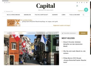 How capital.de looks like on a tablet such as an iPad.