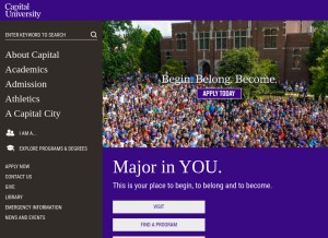 How capital.edu looks like on a tablet such as an iPad.