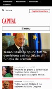 How capital.ro looks like on a mobile device such as an iPhone.