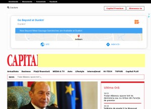 How capital.ro looks like on a tablet such as an iPad.