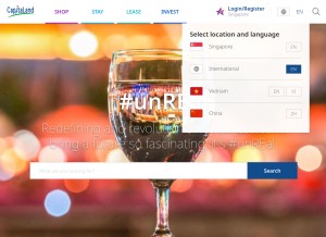 How capitaland.com looks like on a tablet such as an iPad.
