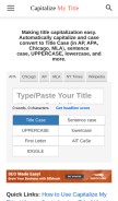 How capitalizemytitle.com looks like on a mobile device such as an iPhone.