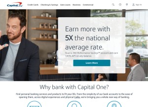 How capitalone360.com looks like on a tablet such as an iPad.