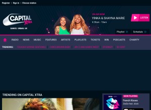 How capitalxtra.com looks like on a tablet such as an iPad.