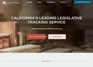 How capitoltrack.com looks like on a tablet such as an iPad.