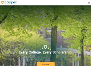 How cappex.com looks like on a tablet such as an iPad.