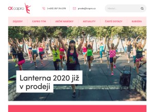 How capro.cz looks like on a tablet such as an iPad.