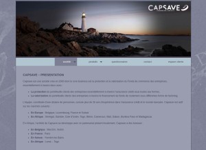 How capsave.be looks like on a tablet such as an iPad.