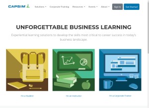 How capsim.com looks like on a tablet such as an iPad.