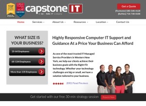 How capstoneitinc.com looks like on a tablet such as an iPad.