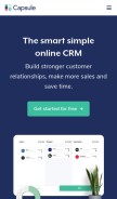 How capsulecrm.com looks like on a mobile device such as an iPhone.