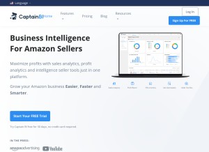 How captainbi.co looks like on a tablet such as an iPad.