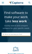 How capterra.com looks like on a mobile device such as an iPhone.