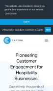 How captini.com looks like on a mobile device such as an iPhone.