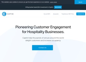 How captini.com looks like on a tablet such as an iPad.