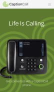 How captioncall.com looks like on a mobile device such as an iPhone.