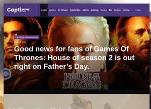 How captivatingtimes.com looks like on a tablet such as an iPad.