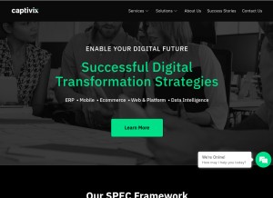 How captivix.com looks like on a tablet such as an iPad.