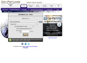 How car-part.com looks like on a tablet such as an iPad.
