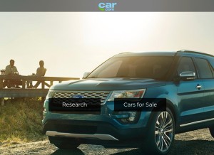 How car.com looks like on a tablet such as an iPad.