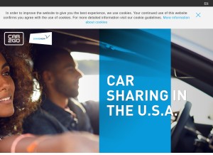 How car2go.com looks like on a tablet such as an iPad.