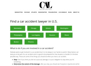 How caraccidentlawyers.us looks like on a tablet such as an iPad.
