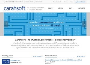 How carahsoft.com looks like on a tablet such as an iPad.