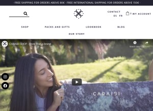 How caraibi-shop.com looks like on a tablet such as an iPad.