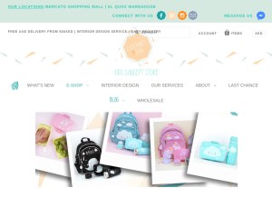 How caramelandsun.com looks like on a tablet such as an iPad.