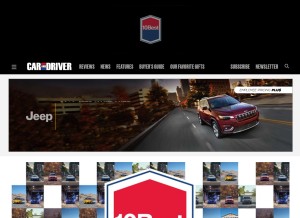 How caranddriver.com looks like on a tablet such as an iPad.