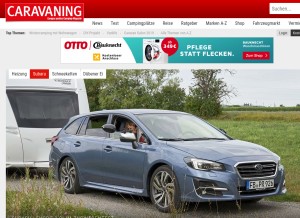 How caravaning.de looks like on a tablet such as an iPad.