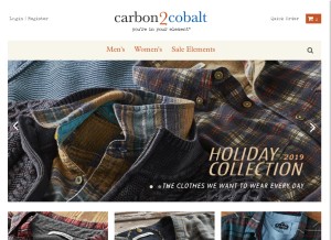 How carbon2cobalt.com looks like on a tablet such as an iPad.