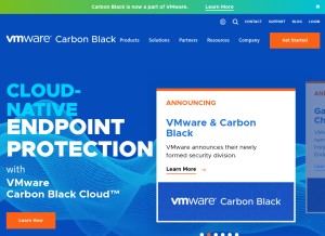 How carbonblack.com looks like on a tablet such as an iPad.
