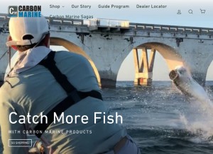 How carbonmarine.com looks like on a tablet such as an iPad.