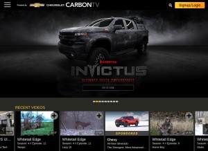 How carbontv.com looks like on a tablet such as an iPad.