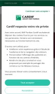 How cardif.fr looks like on a mobile device such as an iPhone.