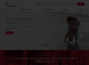 How cardinalhealth.com looks like on a tablet such as an iPad.