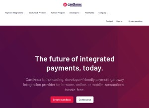 How cardknox.com looks like on a tablet such as an iPad.