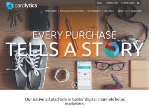 How cardlytics.com looks like on a tablet such as an iPad.